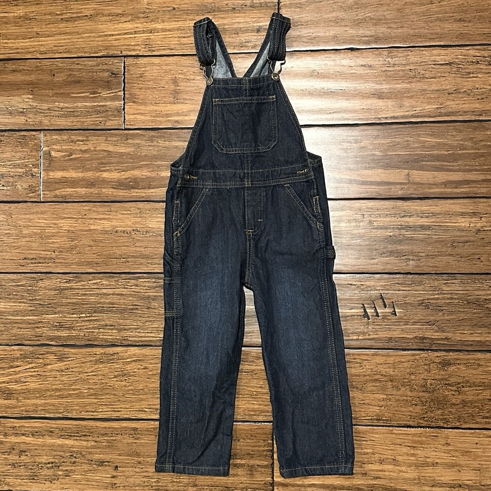 Wrangler Toddler Boy's Size 4T  Carpenter‎ Style Denim Bib Long Overalls